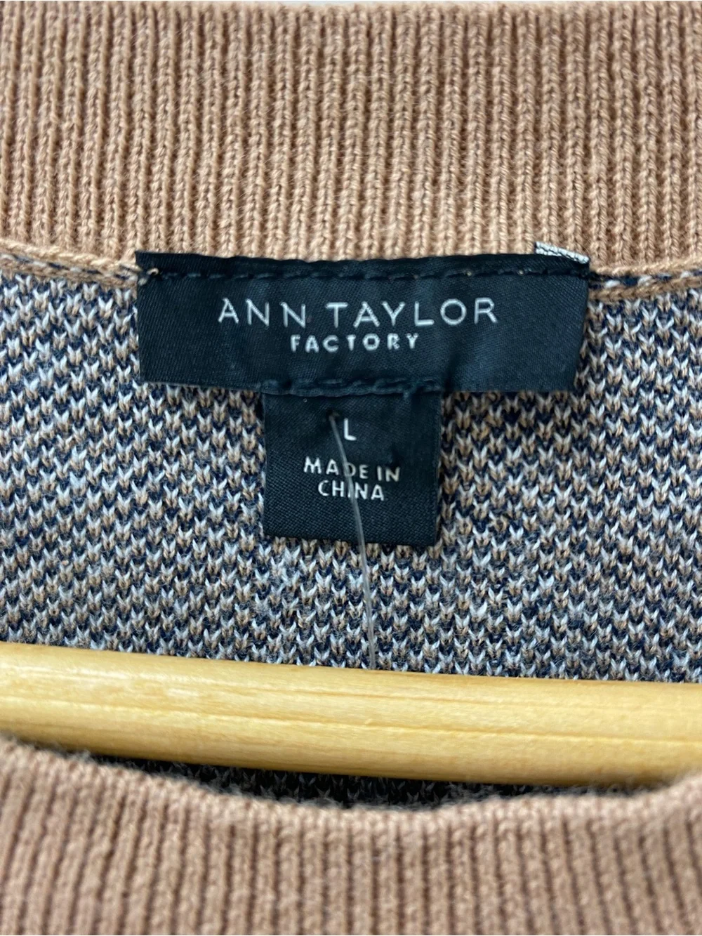 Banana Republic Tan Plaid Short-Sleeve Sweater - Tan/Beige